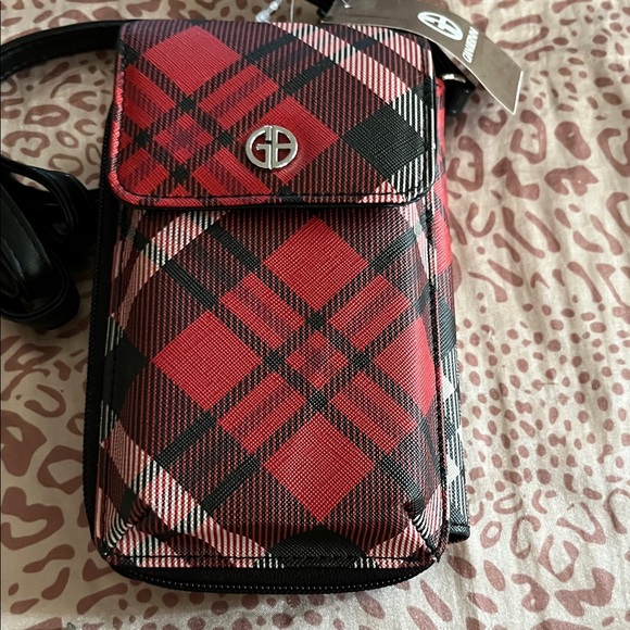Giani Bernini Red and Black Plaid Wristlet - Picture 2 of 9